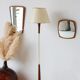 Lampadaire années 60 en teck et laiton – luminaire vintage
