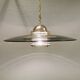 Original Belid T 391 pendant light in gold-coloured metal and smoke-coloured glass
