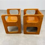 2 modular wooden children's chairs