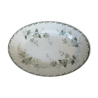 Plat ovale terre de fer, modèle rosette de st amand
