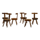 Set brutalist tree trunk chairs, 1970s France.