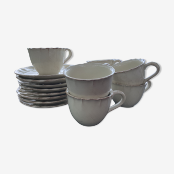 Lot de 6 tasses et soucoupes à thé esprit vintage