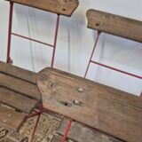 Set of 4 folding chairs for old bistro, guinguette, brasserie