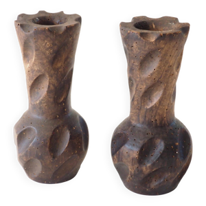 paire de bougeoirs brutaliste