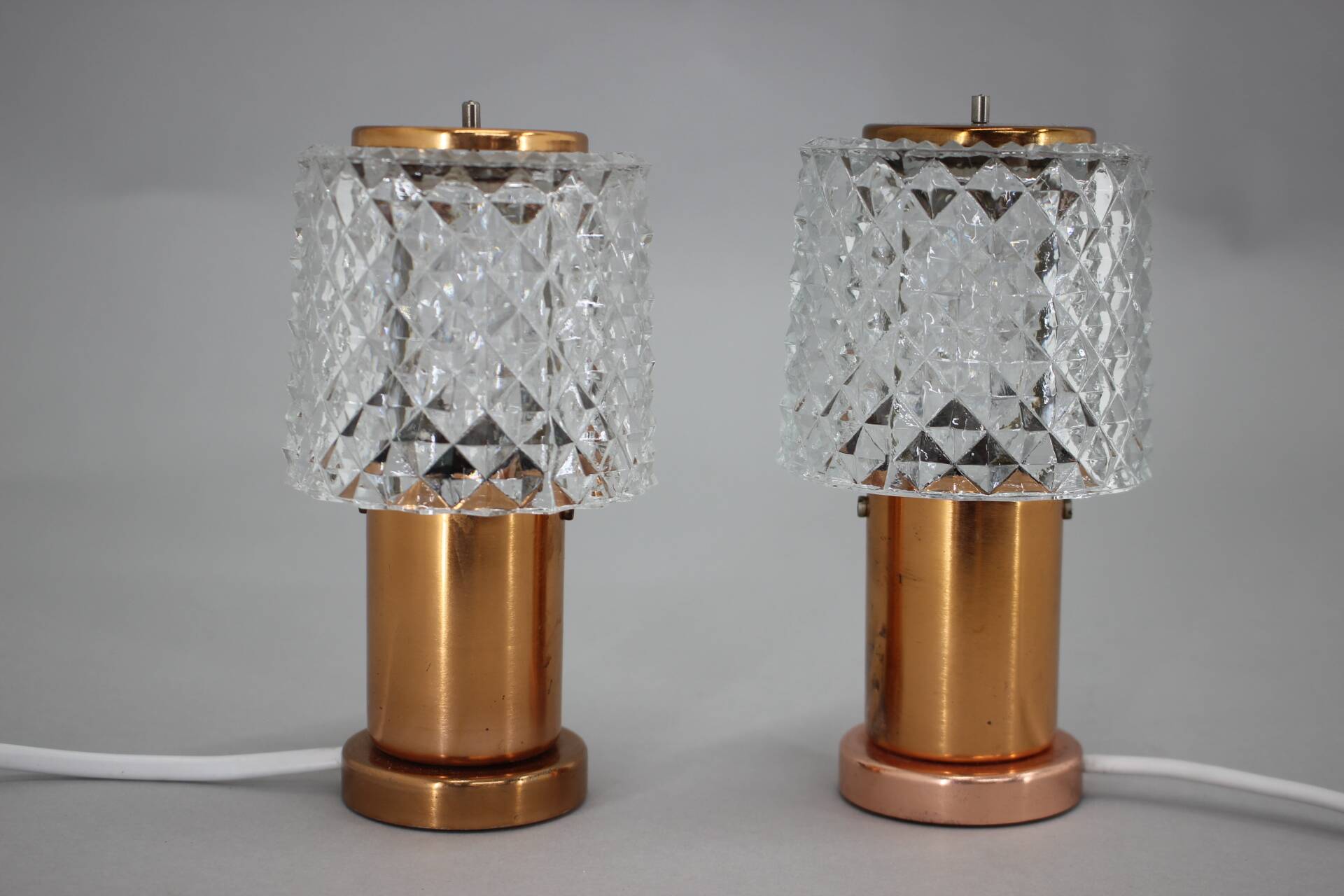 Pair of Table Lamps in Copper by Kamenicky Senov, Czechoslovakia