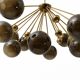 “Galaxy” Chandelier in Brass and Fumé Murano Glass