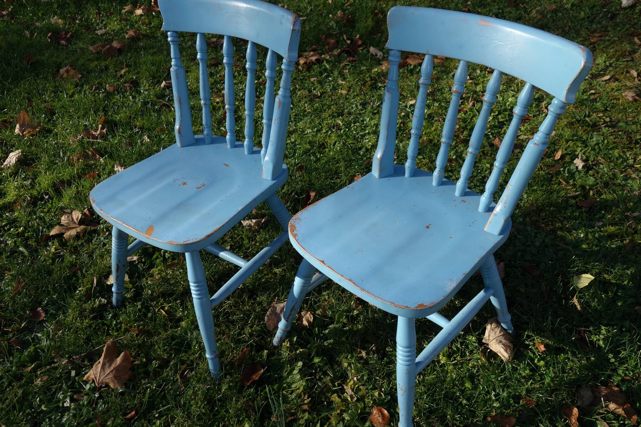 Pair of vintage wooden chairs