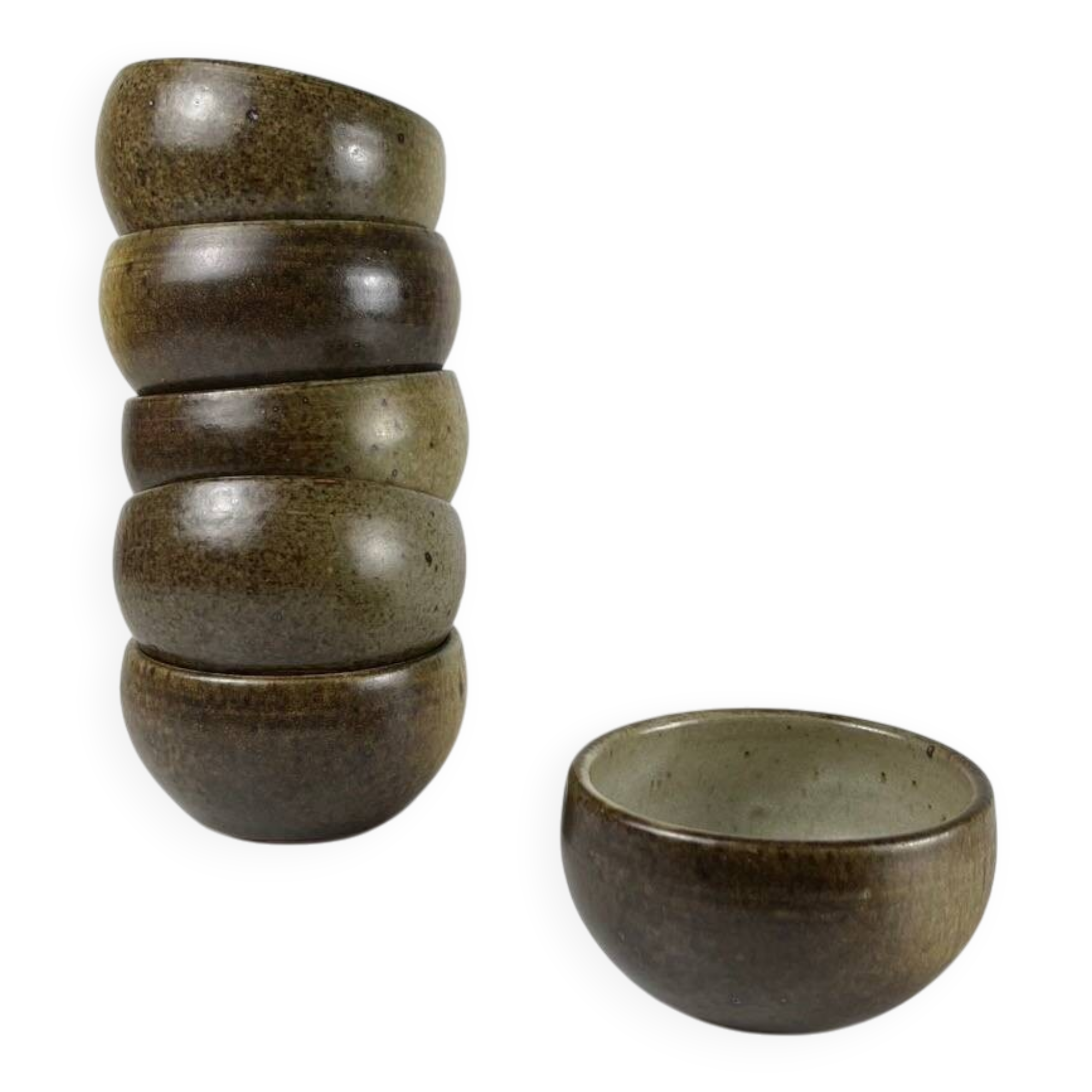 Set of 6 small stoneware bowls, 1970