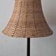 Rosewood mid century floor lamp with rattan shade, Sweden 1960s