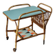 Vintage bamboo and rattan serving cart