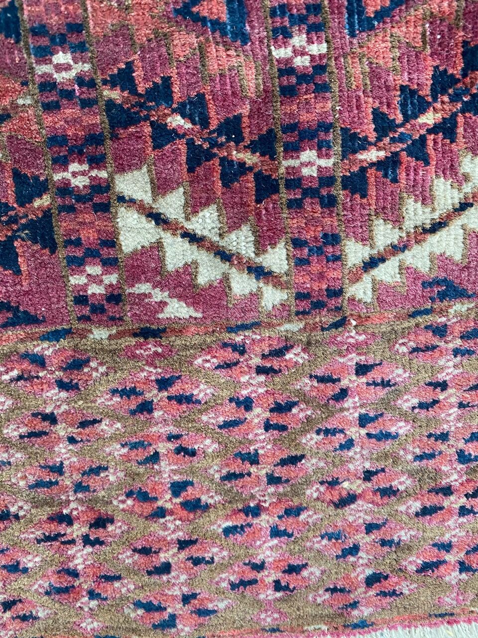 Ancient Turkmen Afghan Hatchlou handmade carpet 133x133 cm