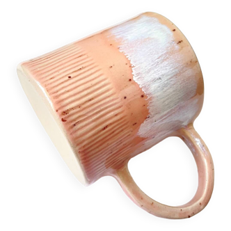 Handmade speckled pink ceramic mug