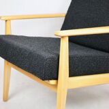Fauteuil boucle noir danois, 1970s