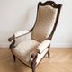 Louis Philippe style Voltaire armchair in wood and beige fabric