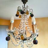 Golden bronze chandelier with fruit pendants