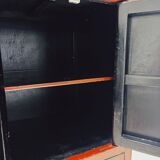 Red Chinese cabinet with three doors