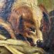Painting old animal painting, dog Greuze, eighteenth