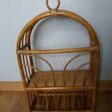 Rattan and wicker wall or floor shelf