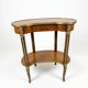 Kidney-shaped bedside table in Louis XV style with marquetry.