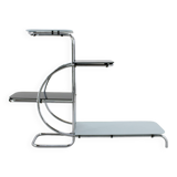 Etagere Bauhaus chromée des années 1930 avec verre Opaxy, Tchécoslovaquie