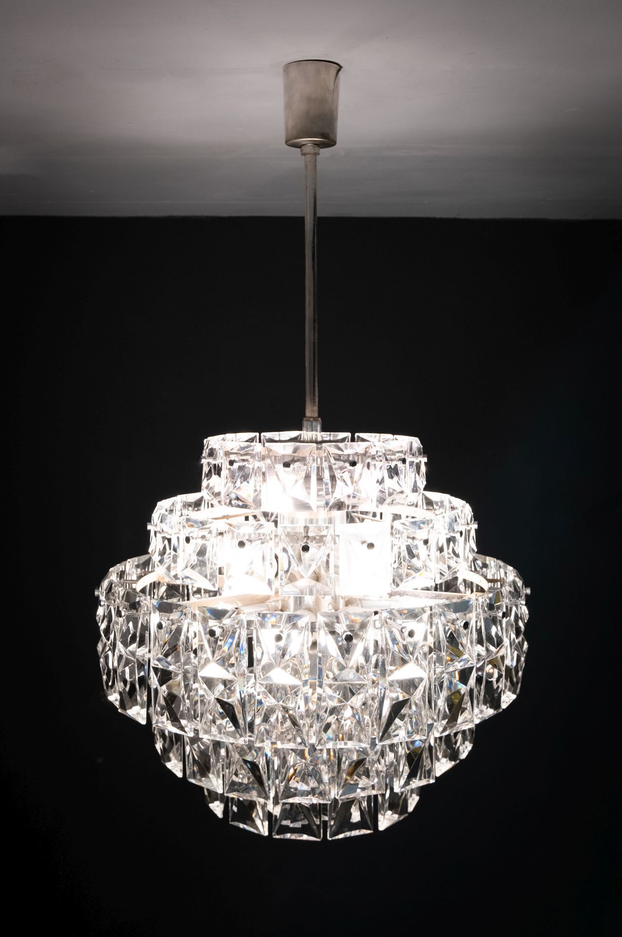 Kinkeldey 6 Tiered Chrystal Chandelier, 1970s