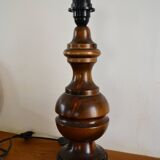 Vintage 60s turned wooden lamp
