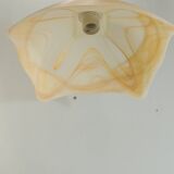 1970s vintage honey marbled glass suspension – retro design light fixture