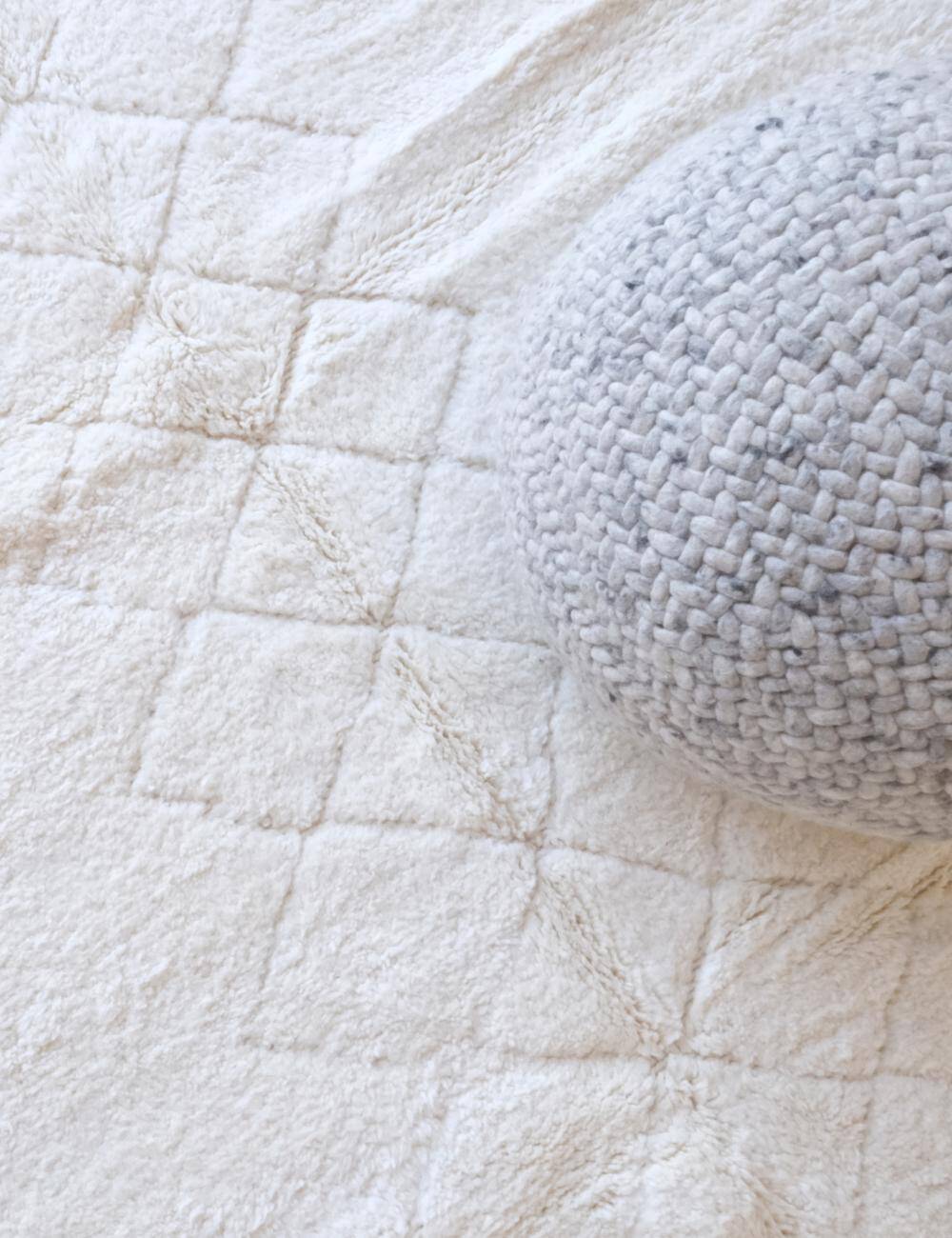 Tapis Blanc Beni Ouarain - 339 x 250 cm