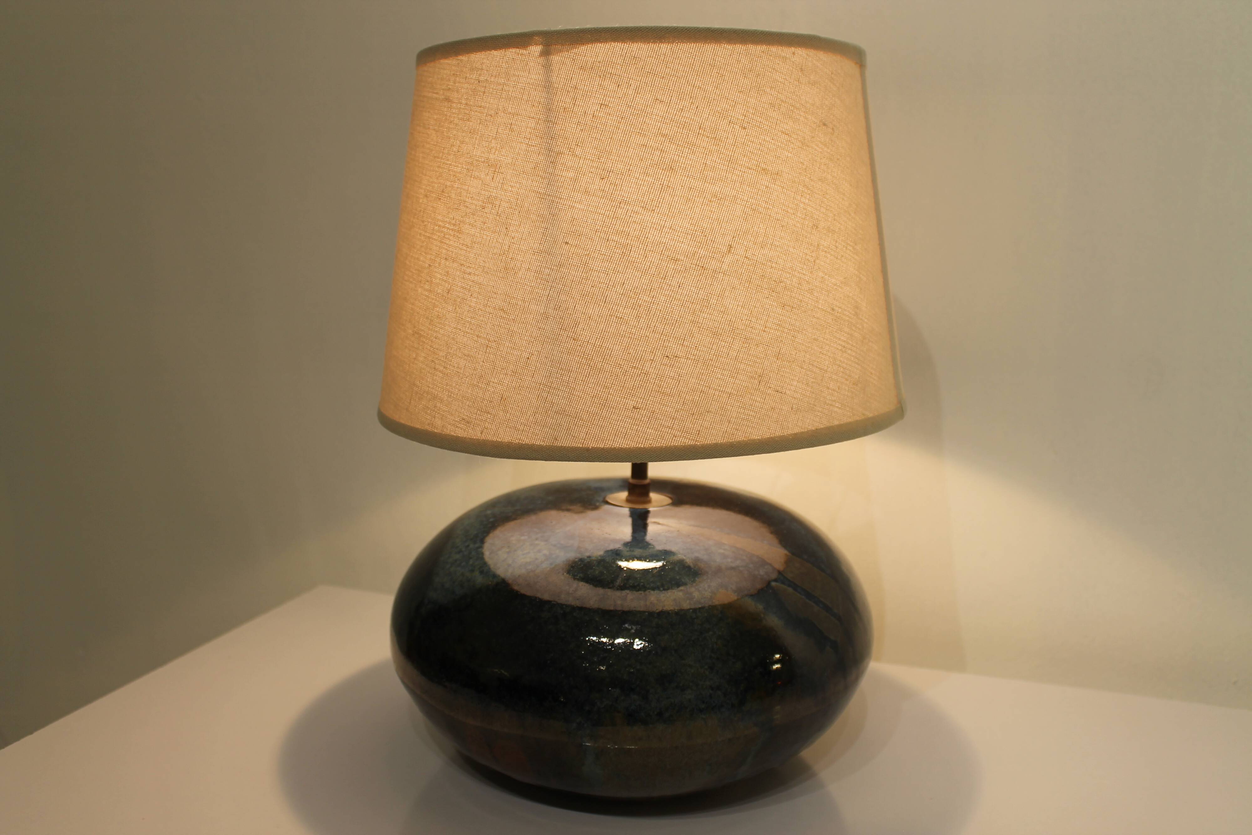 Vintage glazed ceramic lamp