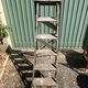 Former painter's stepladder wood 6 marches decoration vintage library