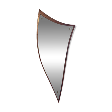 Miroir de forme irrégulière en teck, Danemark années 1960