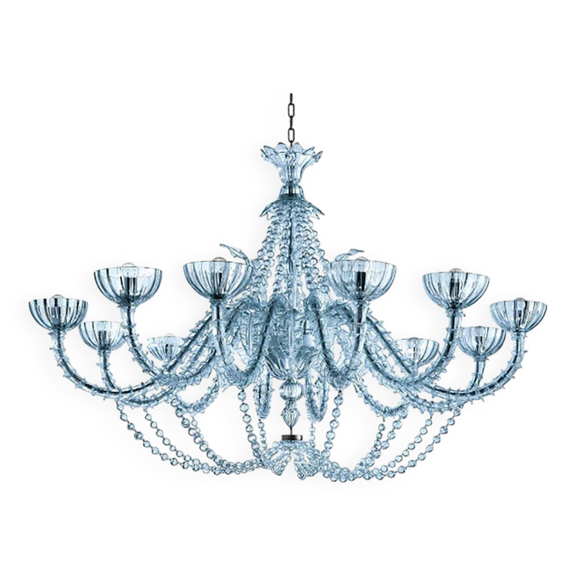 Venetian Cà Rezzonico Floral Gold Murano Style Glass Chandelier