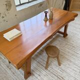 Aranjou farmhouse table in blond elm, 1950s