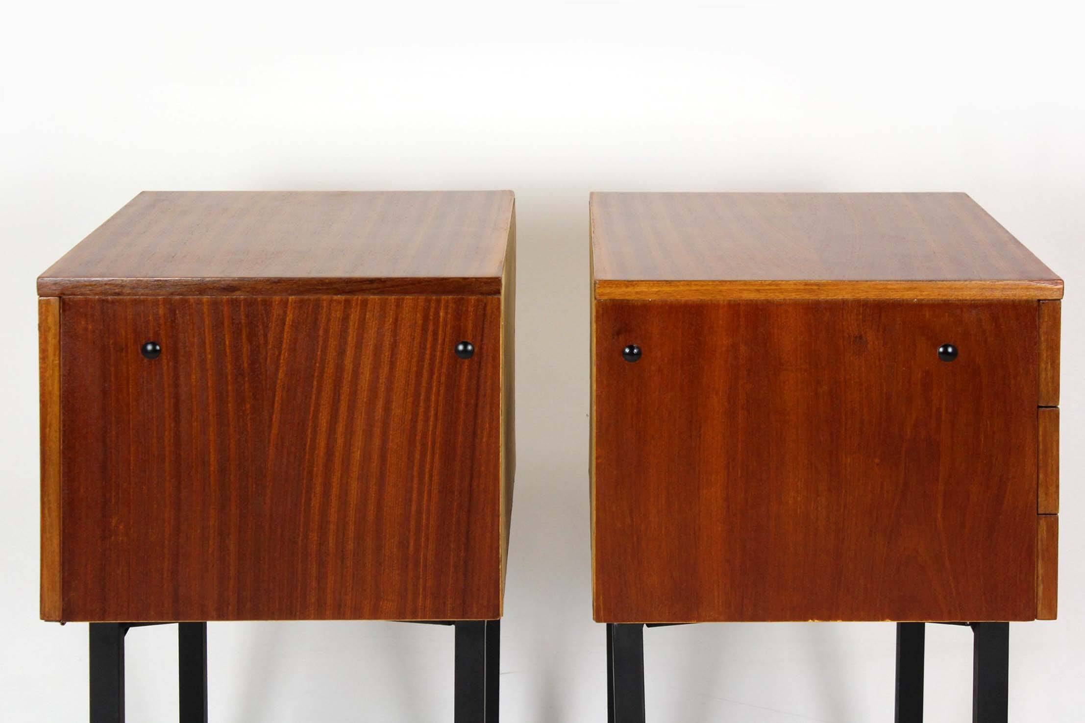 Mid-Century Modern Czechoslovakian Mahogany Nightstands by Up Závody, 1970s