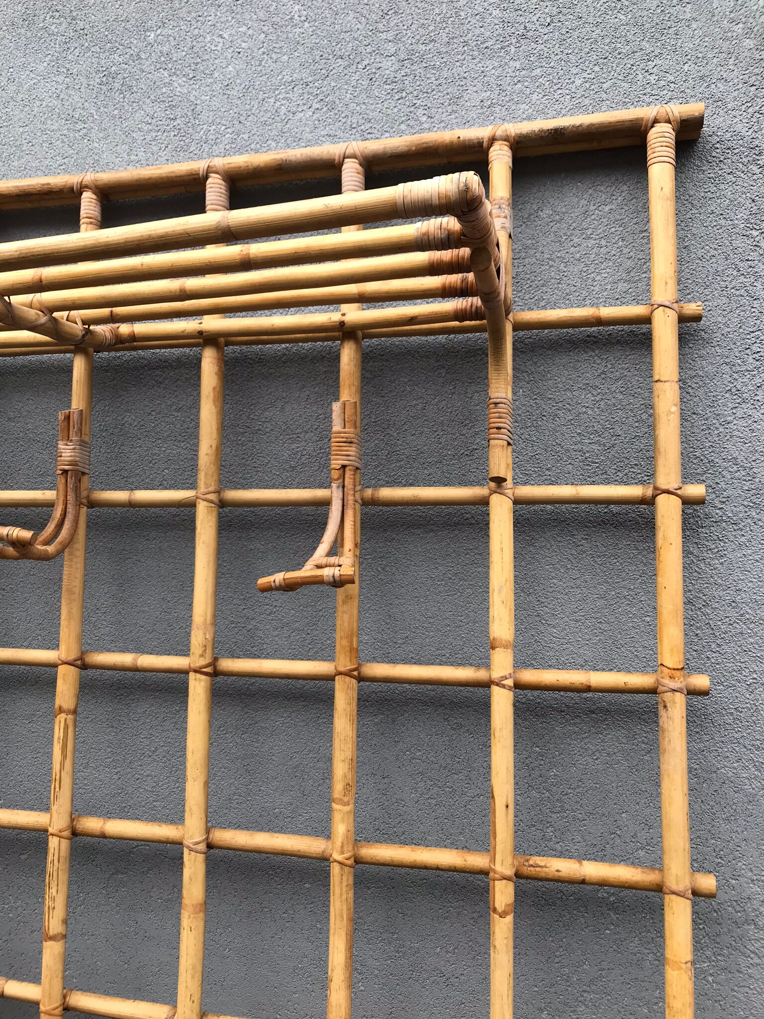 Rattan coat rack