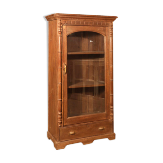 Colonial style teak display cabinet