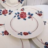 Badonviller Rose porcelain dinner plates
