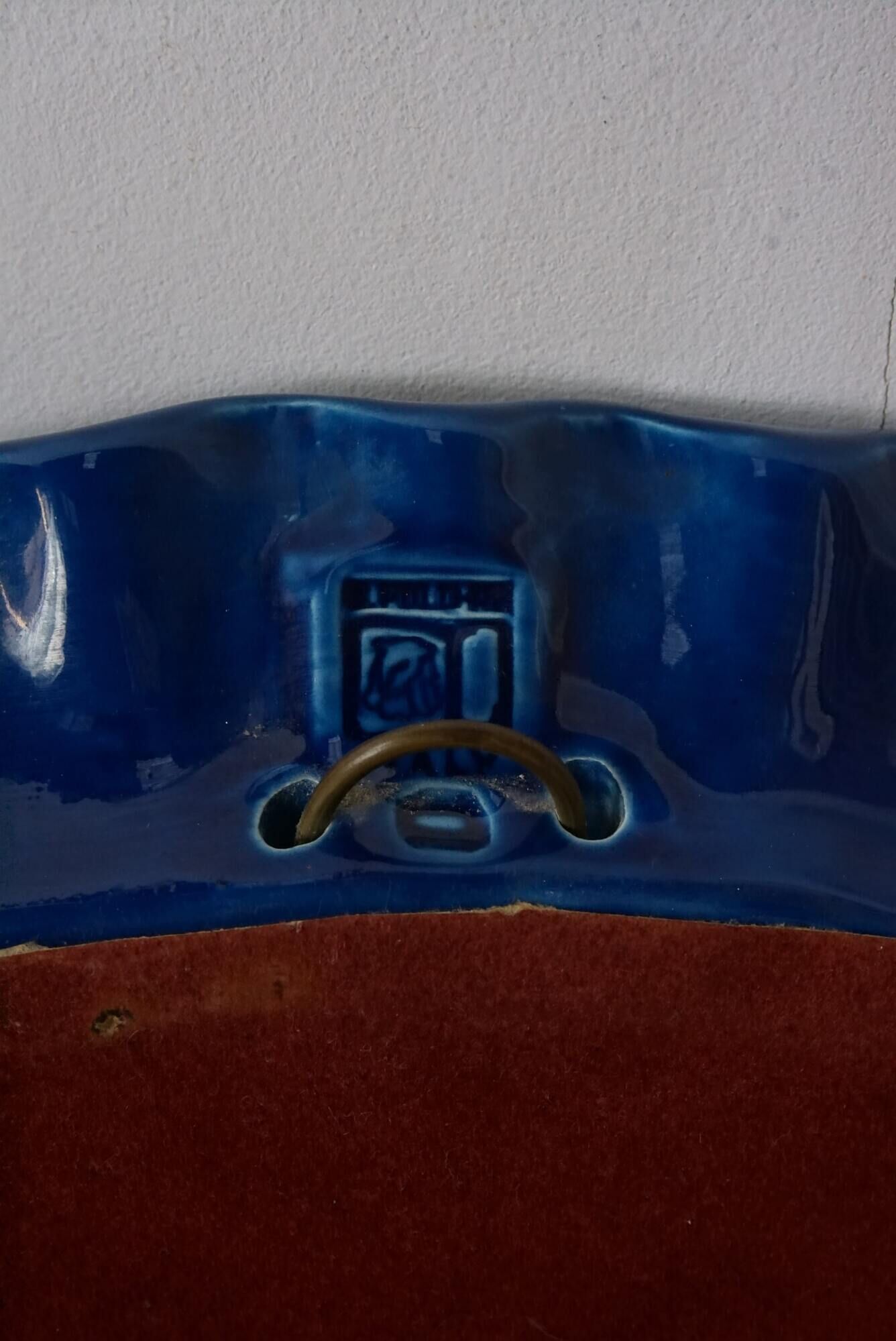 Antique mirror in porcelain from Italy - 64x50cm