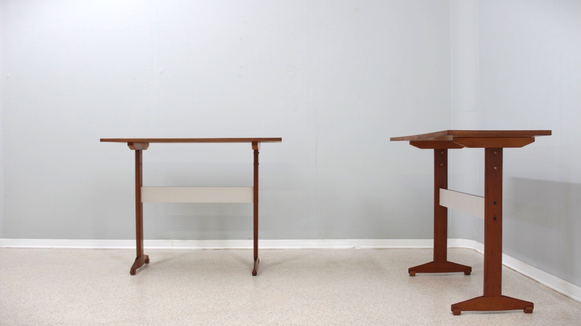 Mid century wood and formica desk 1950s, set of 2