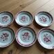 Charming set of 6 antique flat plates from the Badonviller factory.