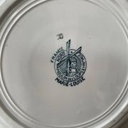 Series of 9 flat plates Terre de Fer “Marie-Louise” St Amand and Hamage
