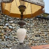 Marble lamp and vintage lampshade.