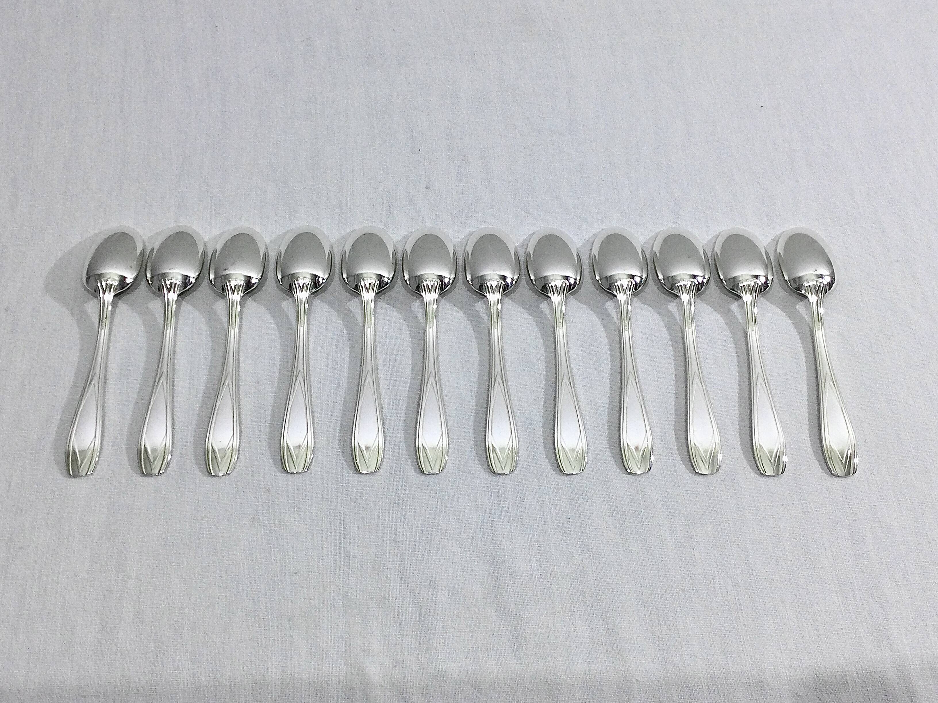 SFAM - Cutlery set 49 pieces Art Deco Silver Metal