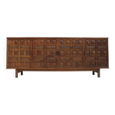 Buffet crédence brutaliste espagnol vintage des années 1970