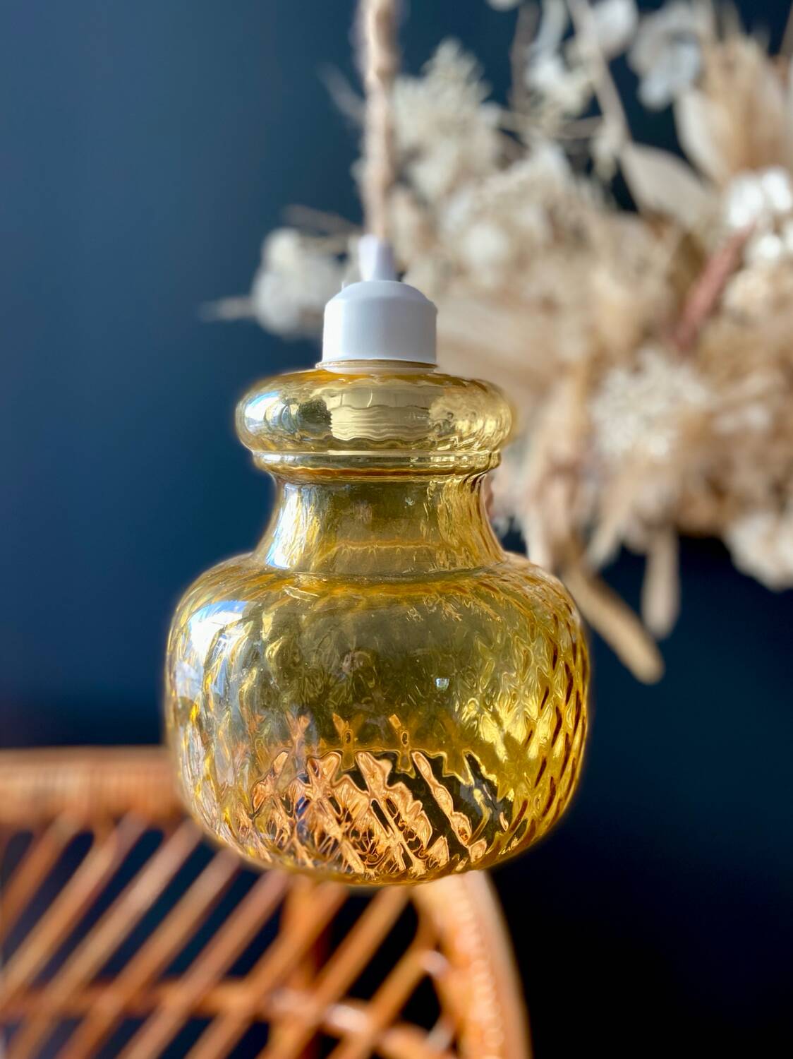 Small cut glass pendant light