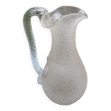 Carafe rafraichissoir pichet baccarat ou st louis cristal givré anse torsadée