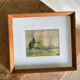 Framed watercolor landscape signed 1949