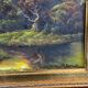 Animated landscape painting with ruined castle signed Burnsley