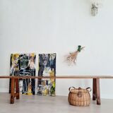Banc de ferme en bois ancien