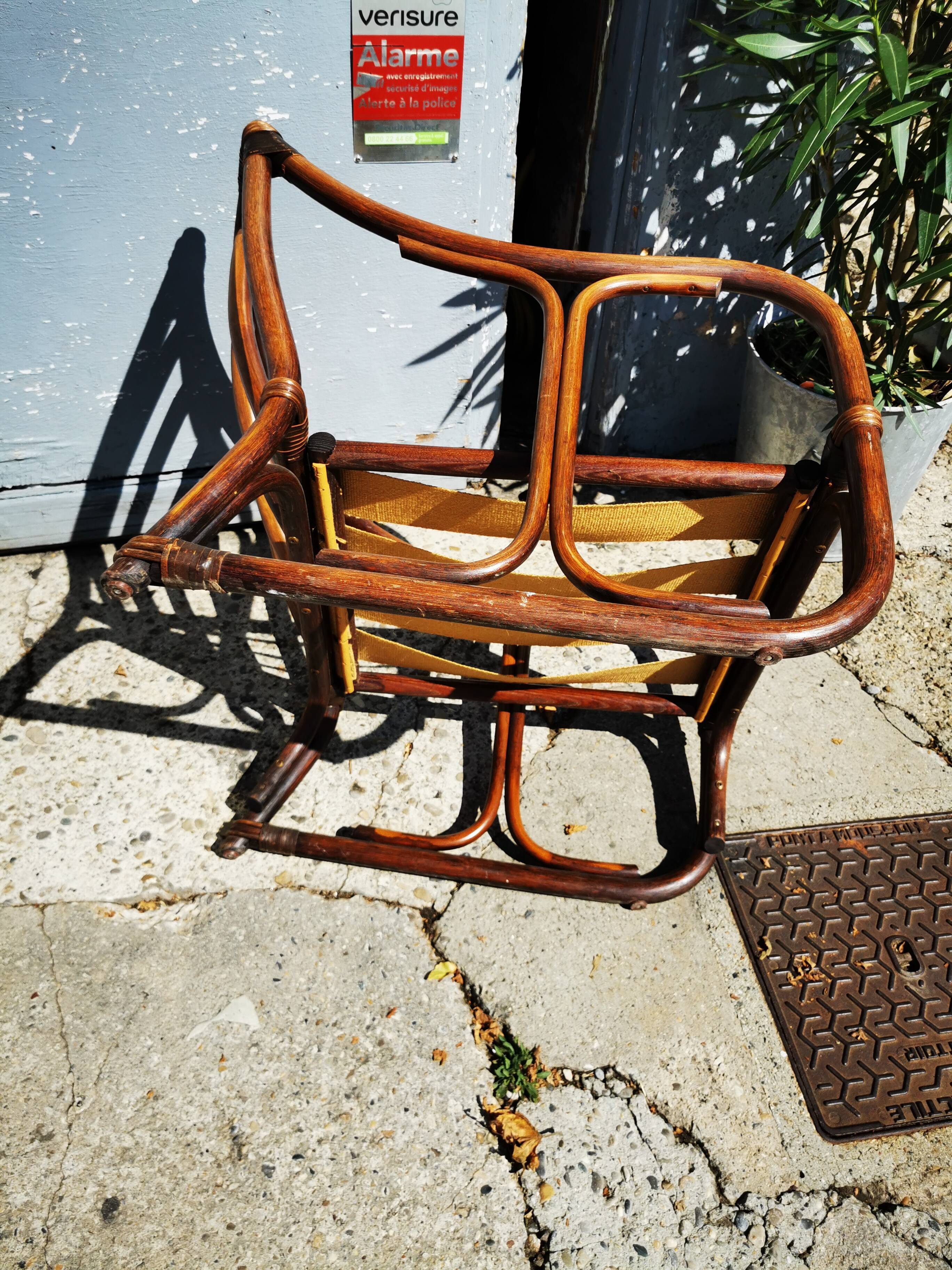 Pair of vintage rattan armchairs